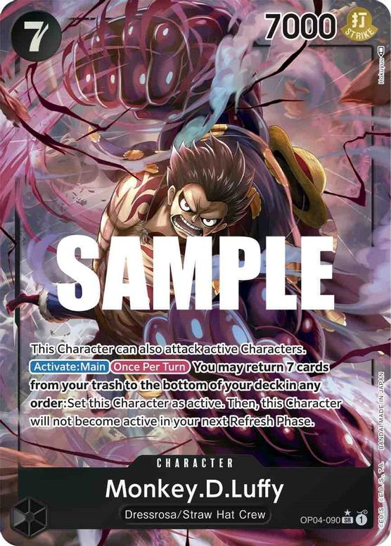 Monkey.D.Luffy Alternate Art from One Piece Trading Card Game Kingdom of Intrigue (OP-04)