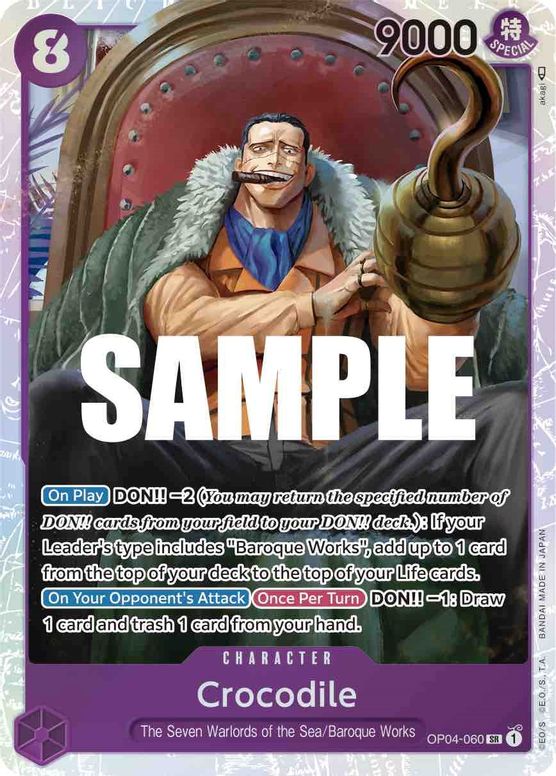 Crocodile from One Piece Trading Card Game Kingdom of Intrigue OP04