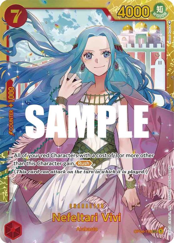 Nefeltari Vivi from One Piece Trading Card Game Kingdom of Intrigue OP04